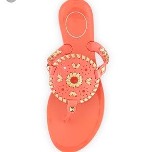 Jack Rogers Georgica Jelly Thong Sandals Coral 8